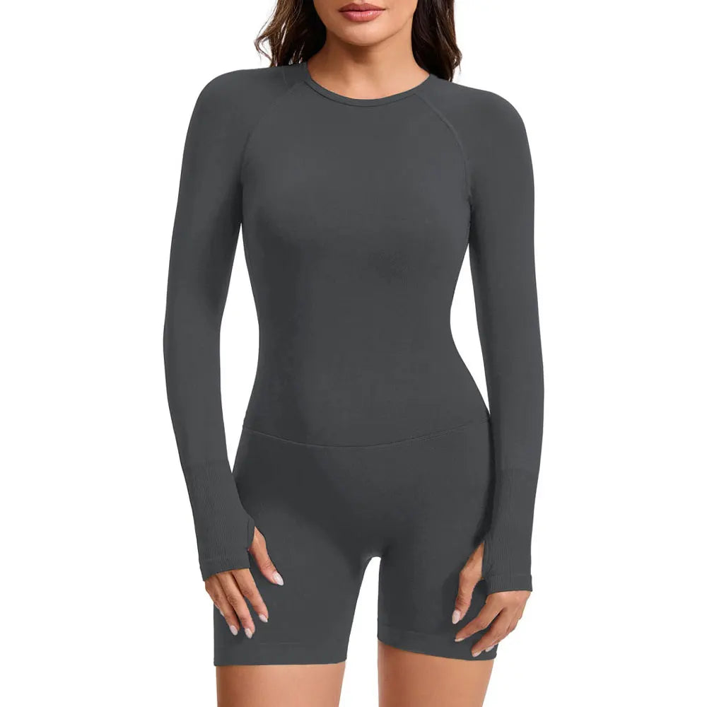 Mono SculptFit - Mono Deportivo de Manga Larga Espalda Abierta