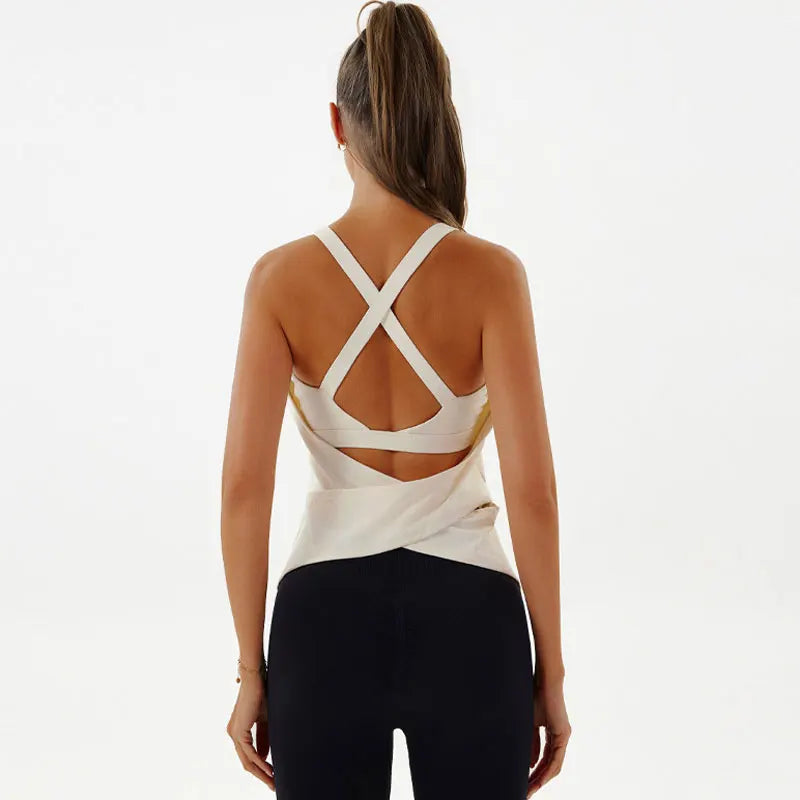 Camiseta SculptFit Cross - Camiseta de Tirantes Deportivo Espalda Cruzada