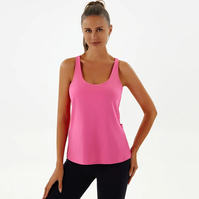 Camiseta SculptFit Cross - Camiseta de Tirantes Deportivo Espalda Cruzada